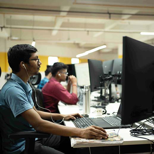 Engineer working at a workstation